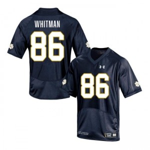 Men's Alex Whitman Navy Notre Dame Fighting Irish #86 College Football High School Jersey 178544-424