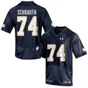 Men's Billy Schrauth Navy Notre Dame Fighting Irish #74 College Football University Jersey 704390-573