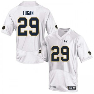 Mens Brandon Logan White Notre Dame Fighting Irish #29 College Football Stitched Jersey 982278-231