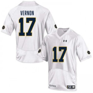 Men Brenan Vernon White Notre Dame Fighting Irish #17 College Football NCAA Jersey 794696-420