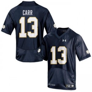 Mens CJ Carr Navy Notre Dame Fighting Irish #13 College Football Game Jersey 489545-890