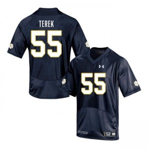 Men's Chris Terek Navy Notre Dame Fighting Irish #55 College Football Game Jersey 910646-306