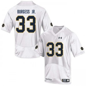 Men's Christopher Burgess Jr. White Notre Dame Fighting Irish #33 College Football Stitched Jerseys 582831-413