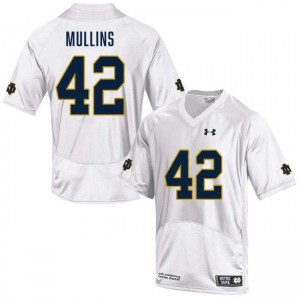 Men's Cole Mullins White Notre Dame Fighting Irish #42 College Football NCAA Jersey 140389-267