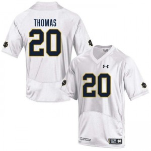Men Cree Thomas White Notre Dame Fighting Irish #20 College Football Official Jerseys 369196-534