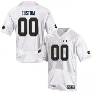 Mens Custom White Notre Dame Fighting Irish #00 College Football University Jerseys 938125-601