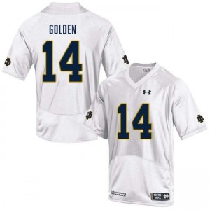 Men's Dallas Golden White Notre Dame Fighting Irish #14 College Football Alumni Jersey 723545-967
