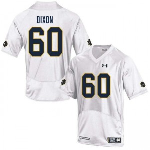 Men Davion Dixon White Notre Dame Fighting Irish #60 College Football Player Jersey 187611-764