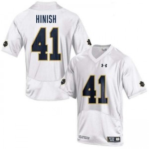 Mens Donovan Hinish White Notre Dame Fighting Irish #41 College Football High School Jersey 394649-711