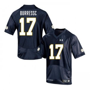 Men's Elijah Burress Navy Notre Dame Fighting Irish #17 College Football Limited Jerseys 957921-867