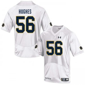 Men's Elijah Hughes White Notre Dame Fighting Irish #56 College Football Embroidery Jersey 838523-971