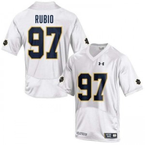 Men's Gabriel Rubio White Notre Dame Fighting Irish #97 College Football Replica Jerseys 766337-650
