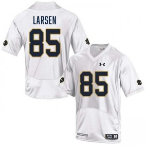 Men Jack Larsen White Notre Dame Fighting Irish #85 College Football Stitched Jerseys 229054-390