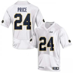 Men Jadarian Price White Notre Dame Fighting Irish #24 College Football High School Jersey 100581-617