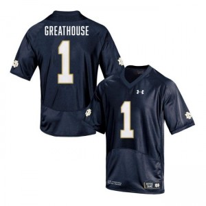 Men Jaden Greathouse Navy Notre Dame Fighting Irish #1 College Football Official Jerseys 674650-687
