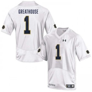 Mens Jaden Greathouse White Notre Dame Fighting Irish #1 College Football Alumni Jerseys 536062-252