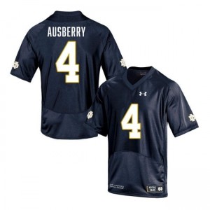 Men Jaiden Ausberry Navy Notre Dame Fighting Irish #4 College Football High School Jersey 327470-207