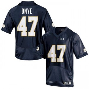 Mens Jason Onye Navy Notre Dame Fighting Irish #47 College Football NCAA Jerseys 403671-562