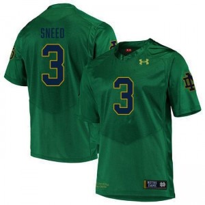 Men Jaylen Sneed Green Notre Dame Fighting Irish #3 College Football Player Jersey 650996-402