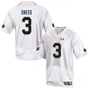 Men Jaylen Sneed White Notre Dame Fighting Irish #3 College Football Player Jerseys 406804-133