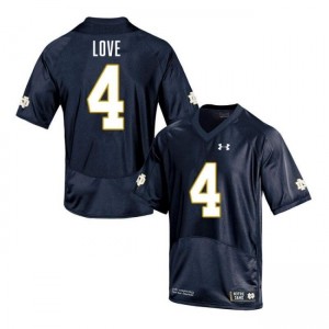 Mens Jeremiyah Love Navy Notre Dame Fighting Irish #4 College Football Stitched Jerseys 437403-135