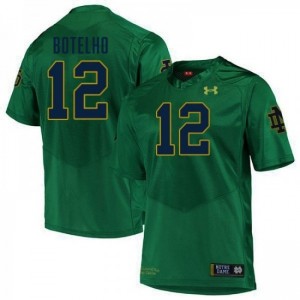 Men's Jordan Botelho Green Notre Dame Fighting Irish #12 College Football NCAA Jersey 245141-406