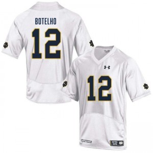 Men Jordan Botelho White Notre Dame Fighting Irish #12 College Football Stitched Jersey 799614-983
