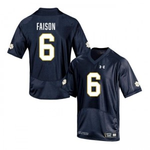 Men's Jordan Faison Navy Notre Dame Fighting Irish #6 College Football 2025-26 Jersey 789702-752