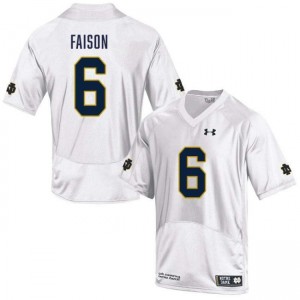 Men Jordan Faison White Notre Dame Fighting Irish #6 College Football Alumni Jersey 549202-111