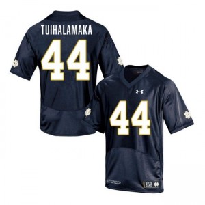 Men Junior Tuihalamaka Navy Notre Dame Fighting Irish #44 College Football High School Jerseys 604665-167