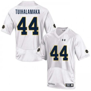 Men Junior Tuihalamaka White Notre Dame Fighting Irish #44 College Football Game Jersey 129506-111