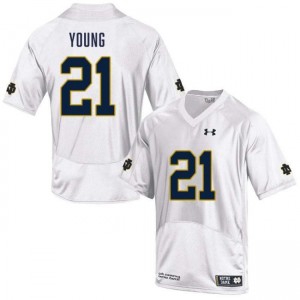 Mens Kedren Young White Notre Dame Fighting Irish #21 College Football Game Jerseys 853585-119