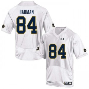Mens Kevin Bauman White Notre Dame Fighting Irish #84 College Football Official Jerseys 409140-719