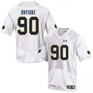 Men's Kobi Onyiuke White Notre Dame Fighting Irish #90 College Football Stitched Jerseys 424529-470