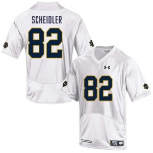 Mens Leo Scheidler White Notre Dame Fighting Irish #82 College Football Stitched Jersey 929922-272