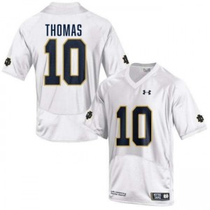 Mens Loghan Thomas White Notre Dame Fighting Irish #10 College Football Replica Jersey 498743-324