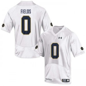 Men Malachi Fields White Notre Dame Fighting Irish #0 College Football High School Jerseys 812258-502