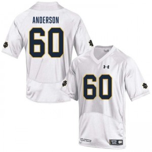 Men's Max Anderson White Notre Dame Fighting Irish #60 College Football Replica Jerseys 643575-370