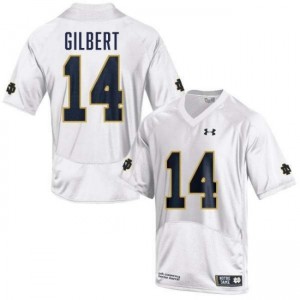 Mens Micah Gilbert White Notre Dame Fighting Irish #14 College Football Alumni Jersey 671116-162