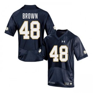 Men's Mickey Brown Navy Notre Dame Fighting Irish #48 College Football Replica Jerseys 601788-662