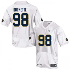 Men Noah Burnette White Notre Dame Fighting Irish #98 College Football Official Jerseys 859493-652