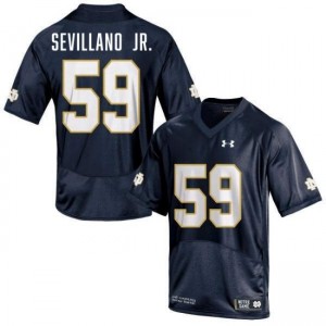 Men's Sean Sevillano Jr. Navy Notre Dame Fighting Irish #59 College Football Game Jersey 487217-926