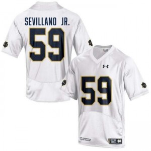 Men's Sean Sevillano Jr. White Notre Dame Fighting Irish #59 College Football Alumni Jersey 816090-236