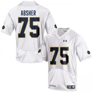Men's Sullivan Absher White Notre Dame Fighting Irish #75 College Football Game Jerseys 338780-243