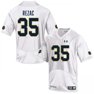 Men's Teddy Rezac White Notre Dame Fighting Irish #35 College Football Replica Jersey 838603-570