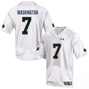 Mens Ty Washington White Notre Dame Fighting Irish #7 College Football NCAA Jersey 943128-338