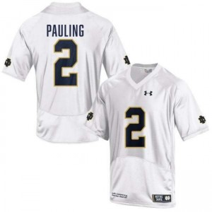 Mens Will Pauling White Notre Dame Fighting Irish #2 College Football Embroidery Jerseys 506592-205