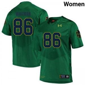 Women's Alex Whitman Green Notre Dame Fighting Irish #86 College Football University Jersey 225708-944