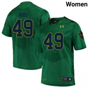 Womens Andrew Kros Green Notre Dame Fighting Irish #49 College Football Official Jerseys 728071-291