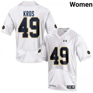 Women Andrew Kros White Notre Dame Fighting Irish #49 College Football Official Jerseys 941323-510